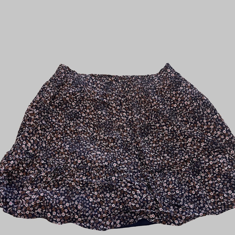 LOFT Blue Floral Skater Skirt